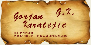 Gorjan Karalejić vizit kartica